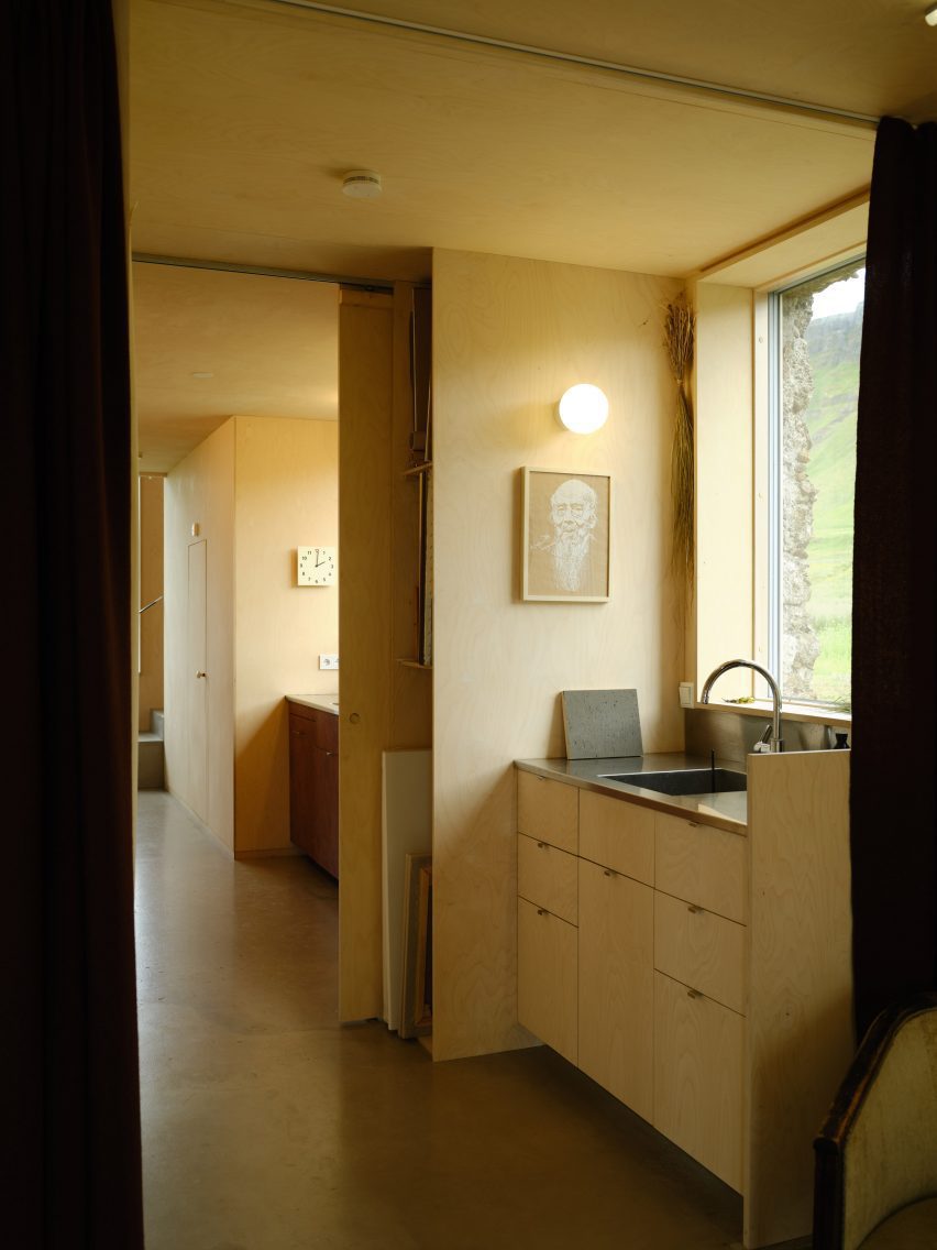 Wooden kitchen in Icelandic holiday home