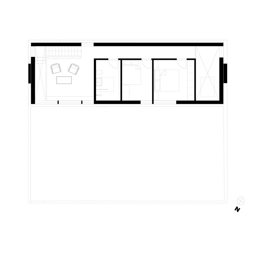 First floor plan of Hloduberg Artists Studio by Studio Bua