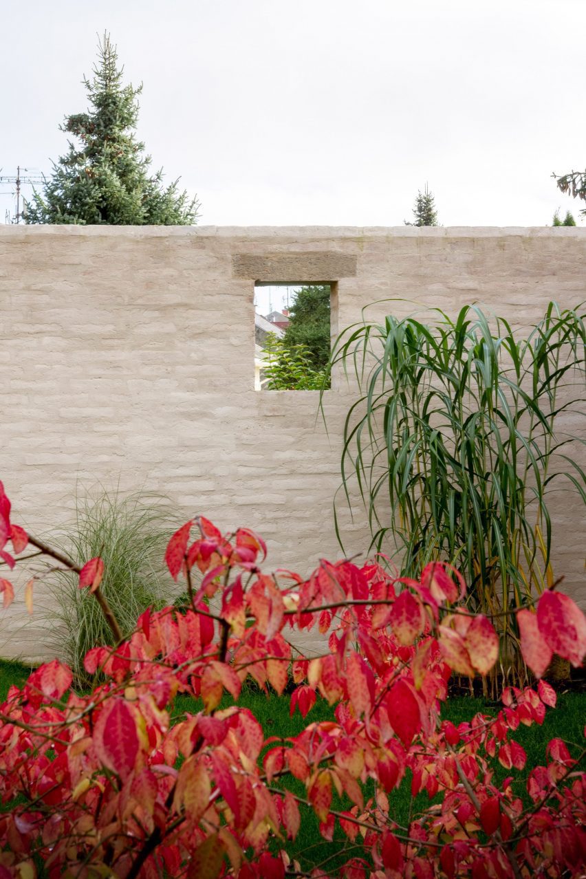 A brick garden wall