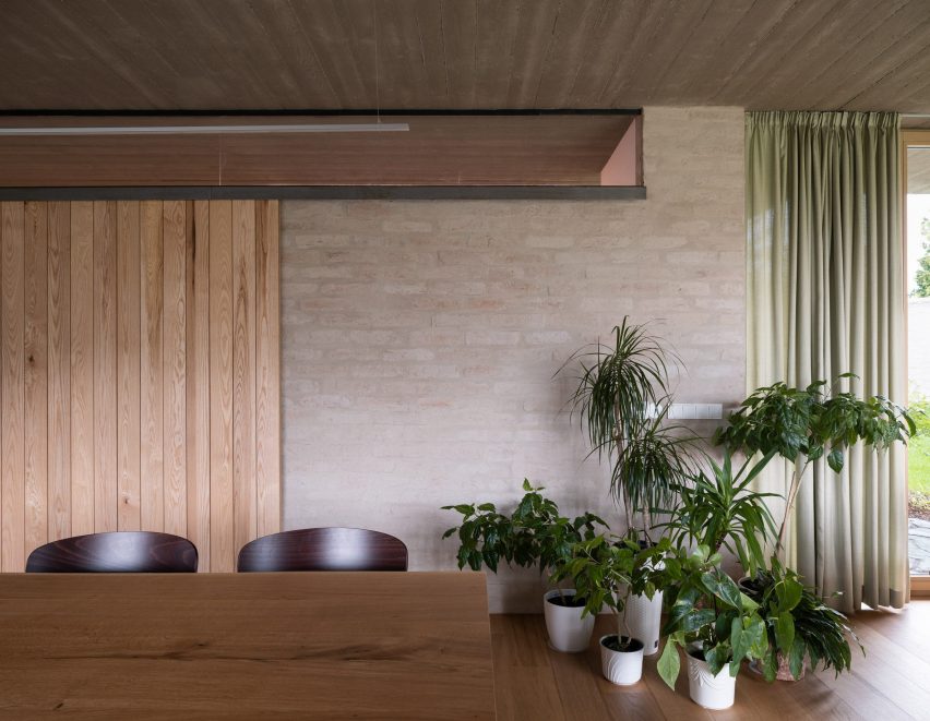 Brick-lined interiors