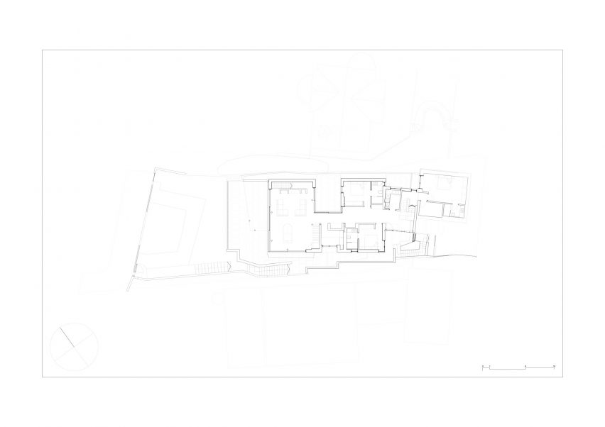 Ground floor plan of House with Courtyards