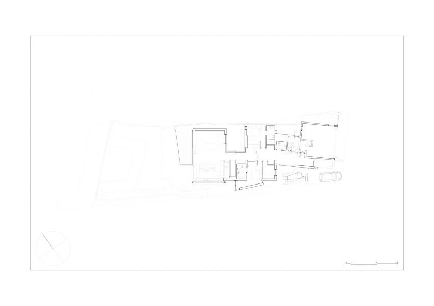 Upper ground floor plan of House with Courtyards