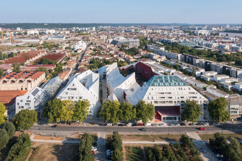 Aerial view of Ilot Queyries housing by MVRDV