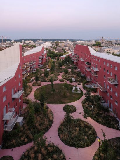 A large residential courtyard