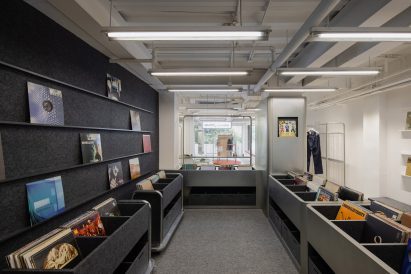 A minimalist record shop inside In the Park