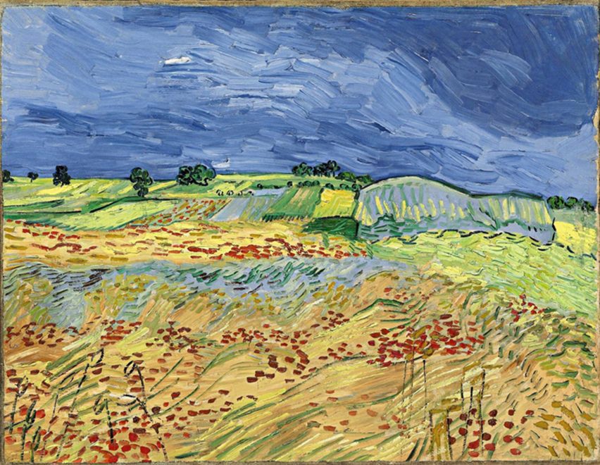 A landscape painting at the Laura Owens and Vincent van Gogh exhibition