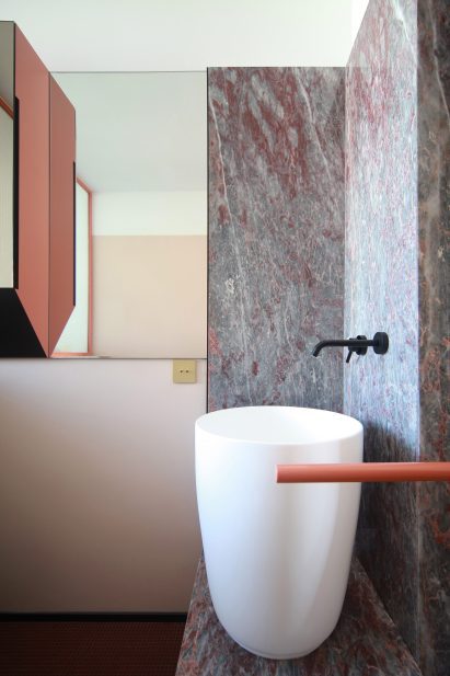Salome marble tiles above a sink