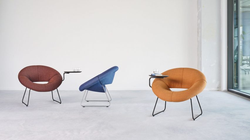 Table attached to armchair