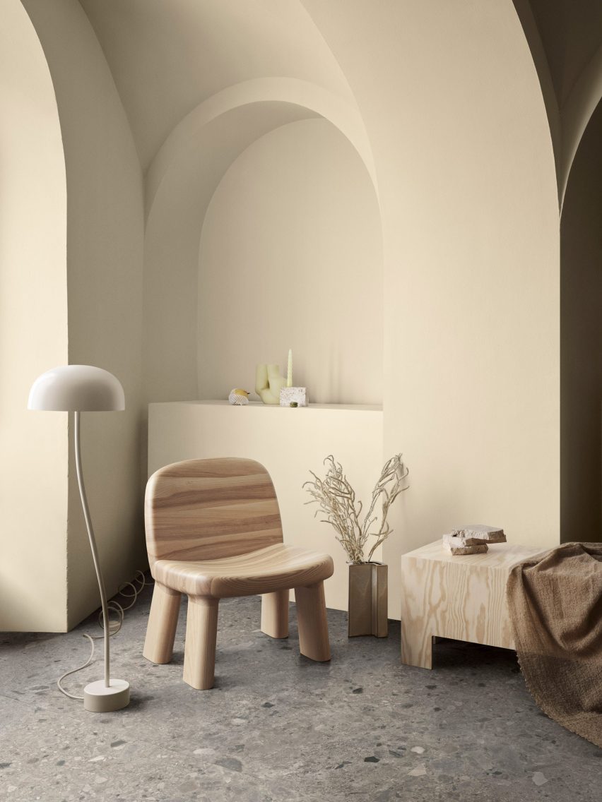 Maximus armchair by Johan Ansander for Bla Station with natural wood finish