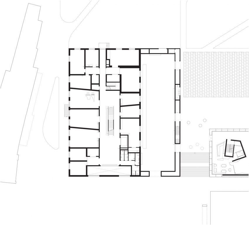 First floor plan of The Music School of Bressanone by Carlana Mezzalira Pentimalli