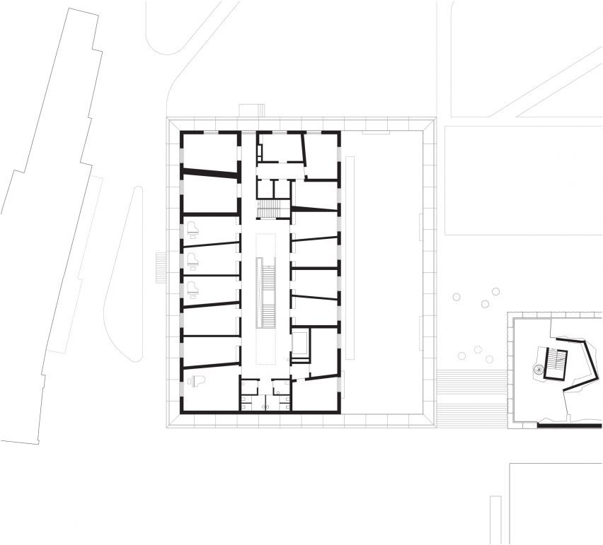 Second floor plan of The Music School of Bressanone by Carlana Mezzalira Pentimalli