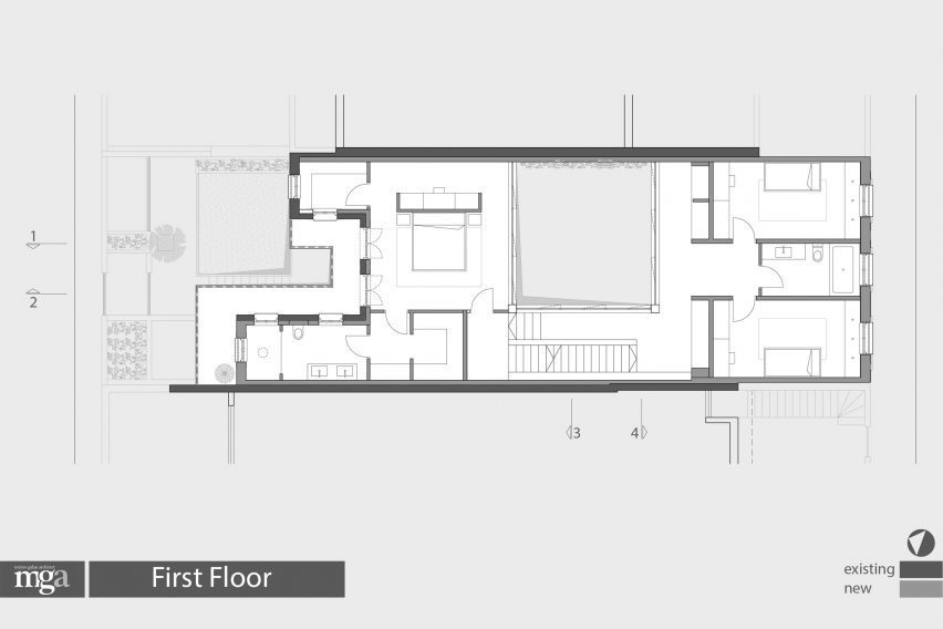 First floor plan of Neve Tzedek Patio House by Meirav Galan