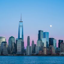 New York City skyline at dusk
