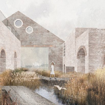 Architectural illustration by student from Cardiff University