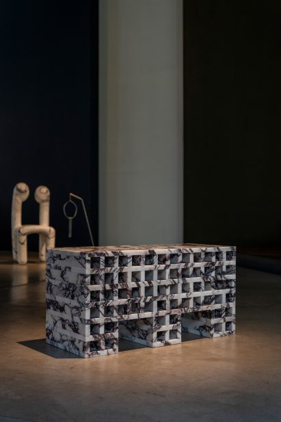 Archivia side table by Calcatta Viola at Galerie Philia exhibition