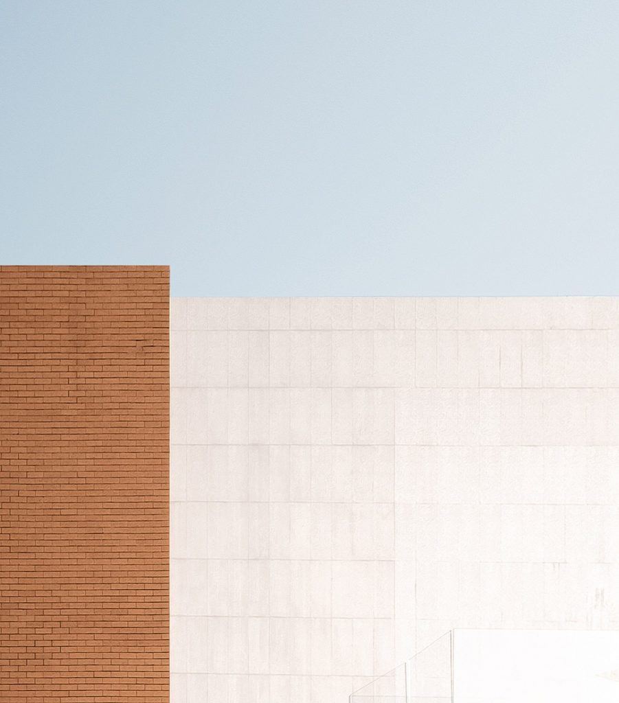 White tile and brick facade of Red Box
