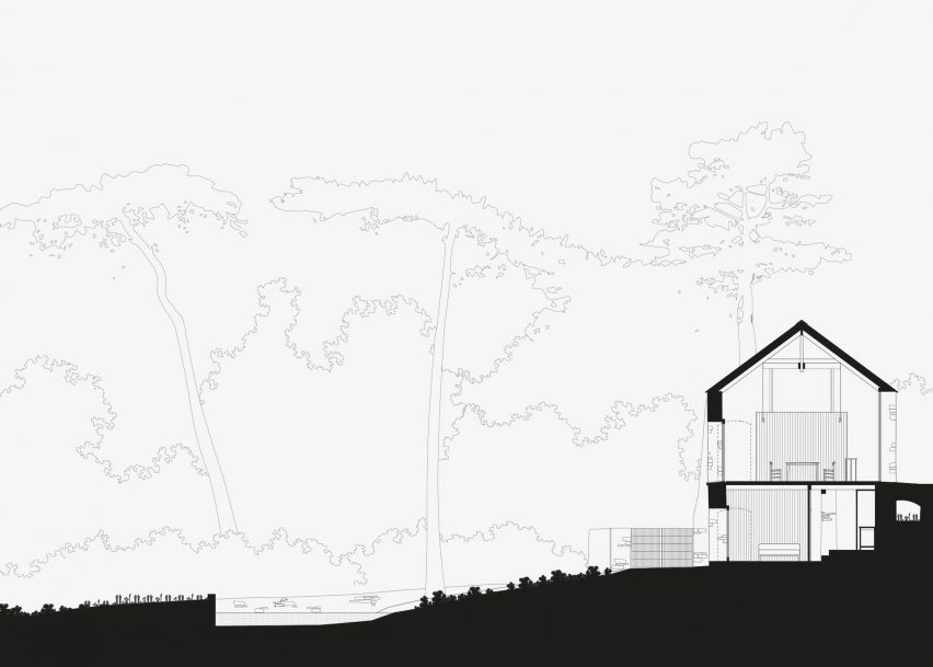 Redhill barn section drawing