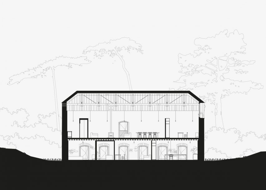 Redhill barn section drawing