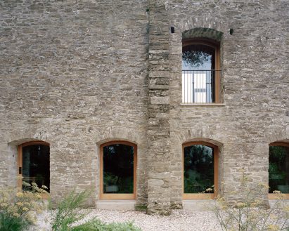 Stone walls of Redhill Barn