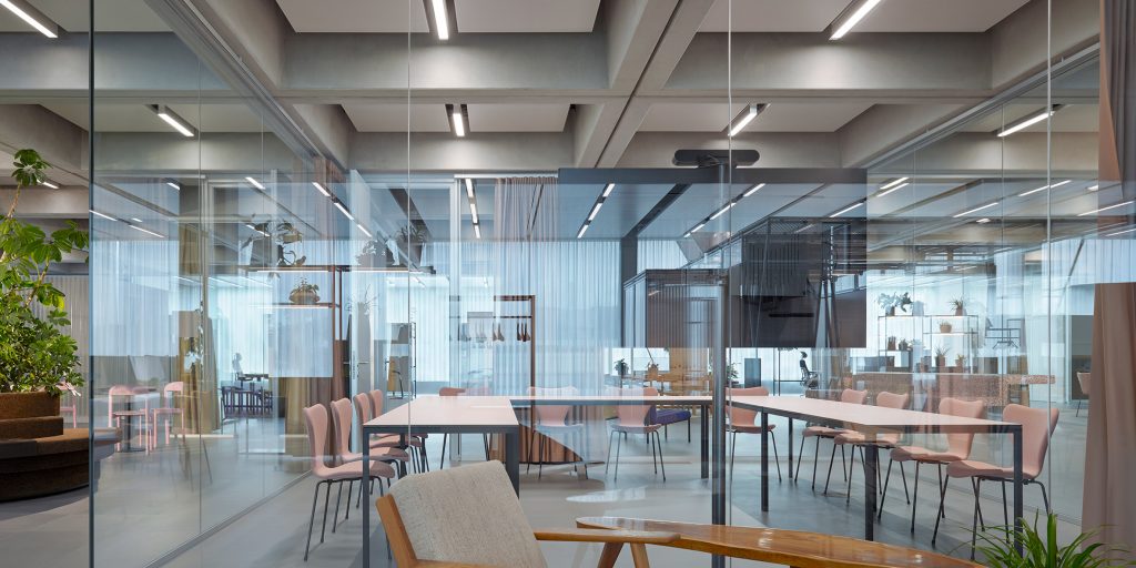 Office floors of Roche Multifunctional Workspace Building is the third building by Christ & Gantenbein