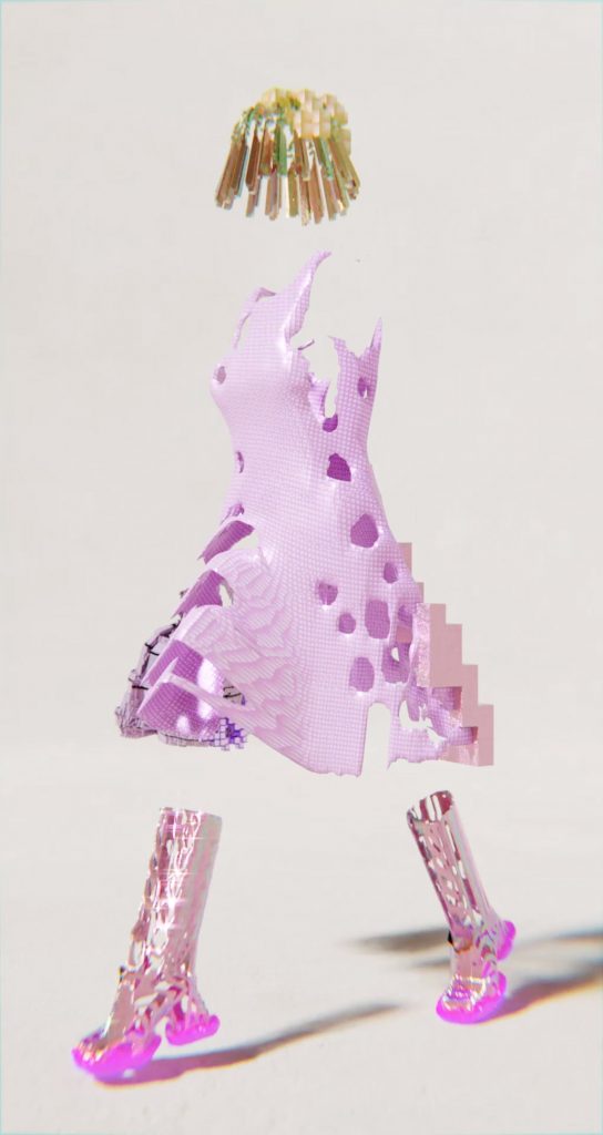 A pink dress by Santa Kupča