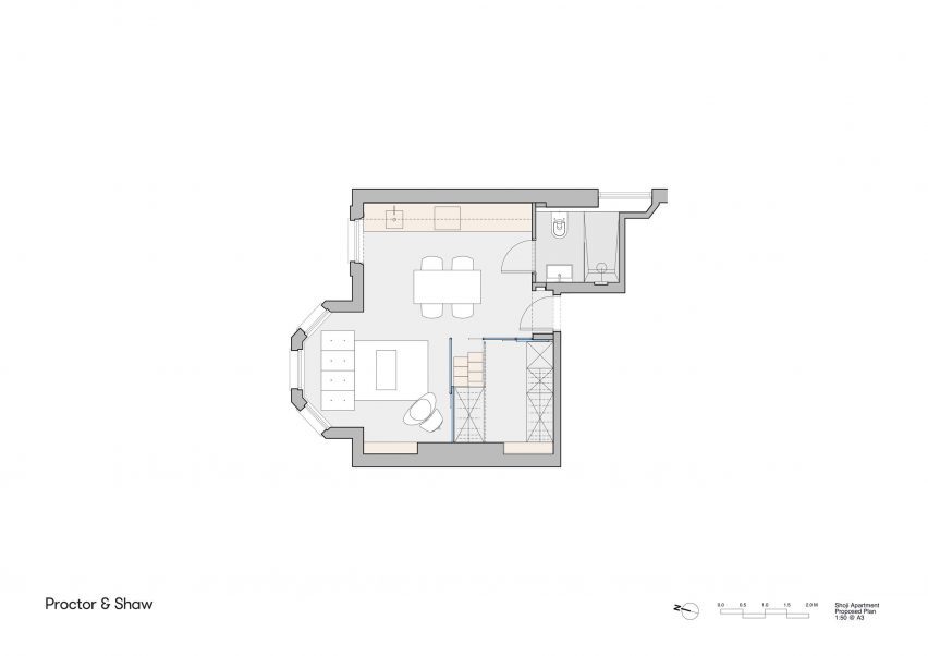 Floor plan of Shoji Apartment by Proctor & Shaw