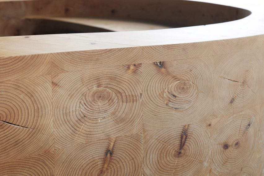 Wooden detail in Pangaea co-working by Snøhetta for Digital Garage