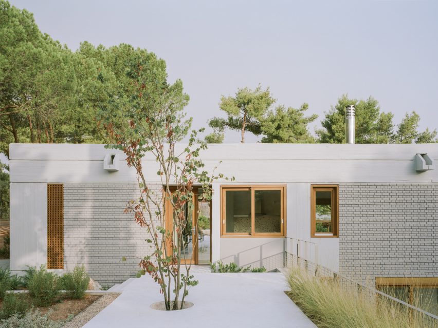 Exterior of St Minas House in Greece