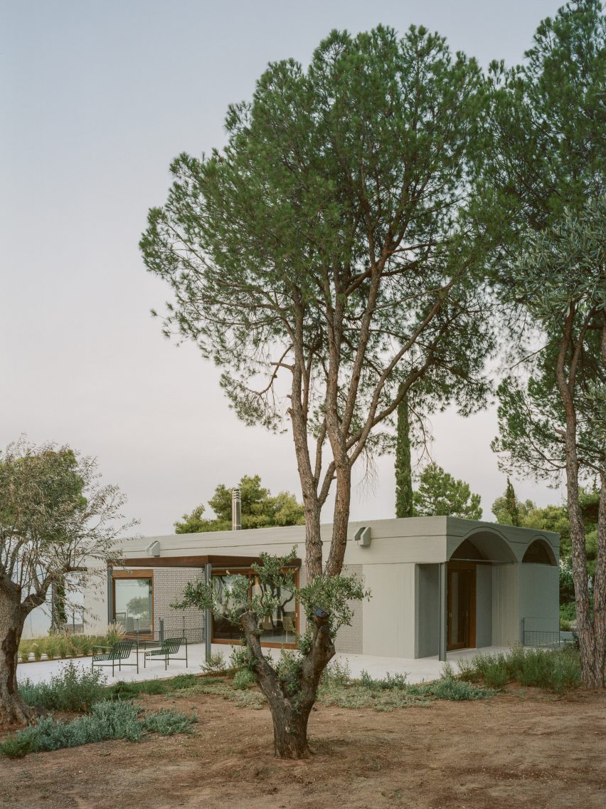 Exterior of St Minas House in Greece