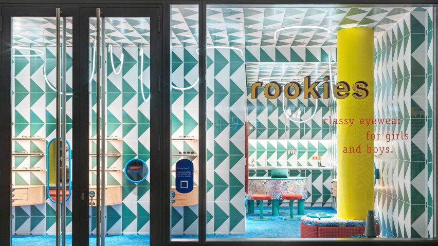 Glass store front of rookies eyewear store by Stephanie Thatenhorst