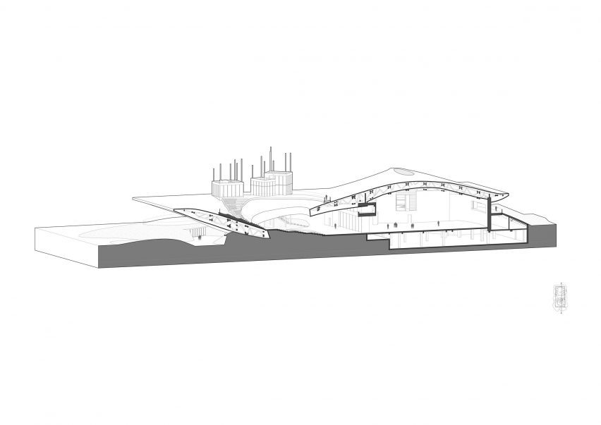 Yang Liping Performing Arts Center sectional axonometric