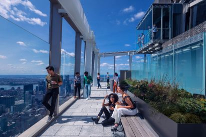 Terrace overlooking Manhattan