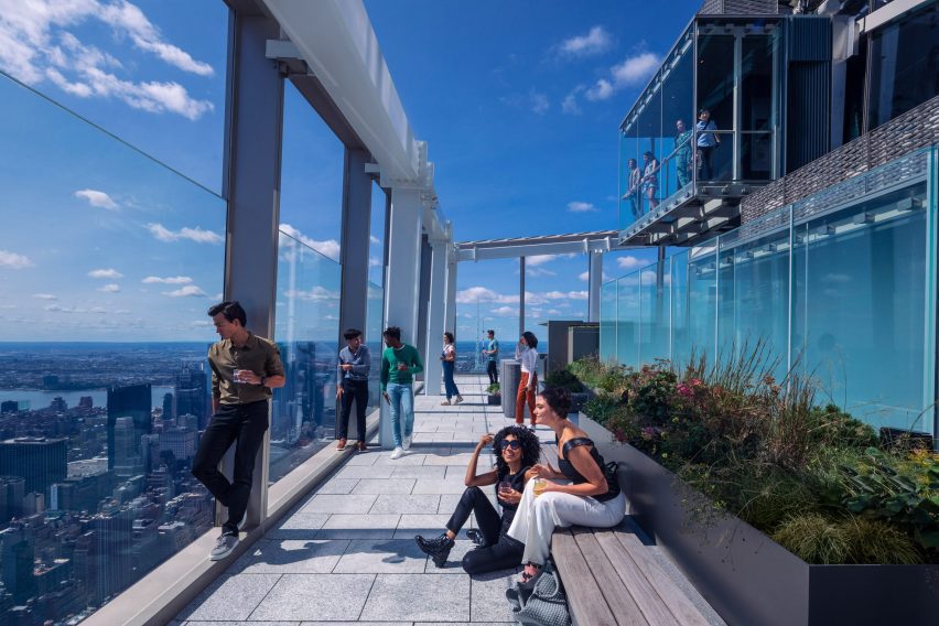 Terrace overlooking Manhattan