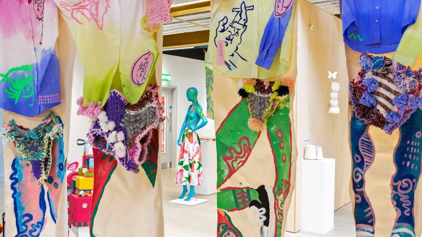 Brightly coloured and textured textiles