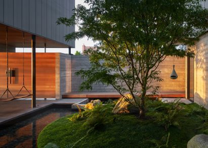 Swings in the courtyard