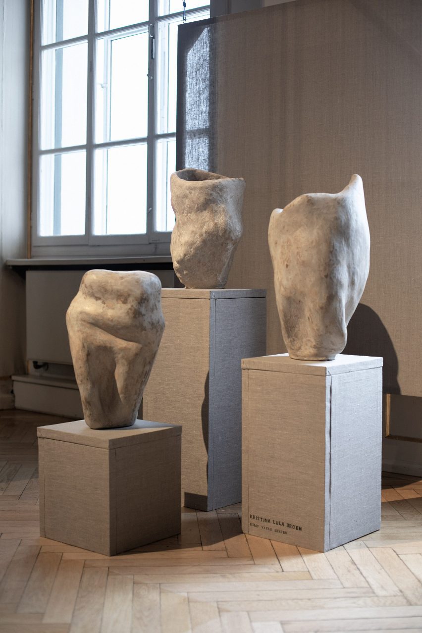 Vases made from leftover hemp material