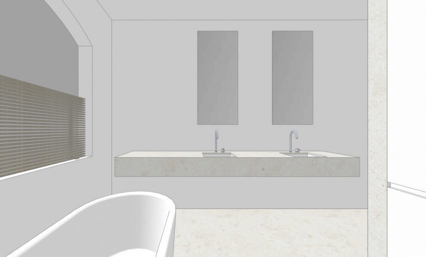 Rendering of the bathroom