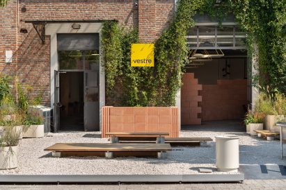 Exterior of Vestra habitats installation at Milan design week