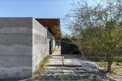 Walls are designed to look like geological strata