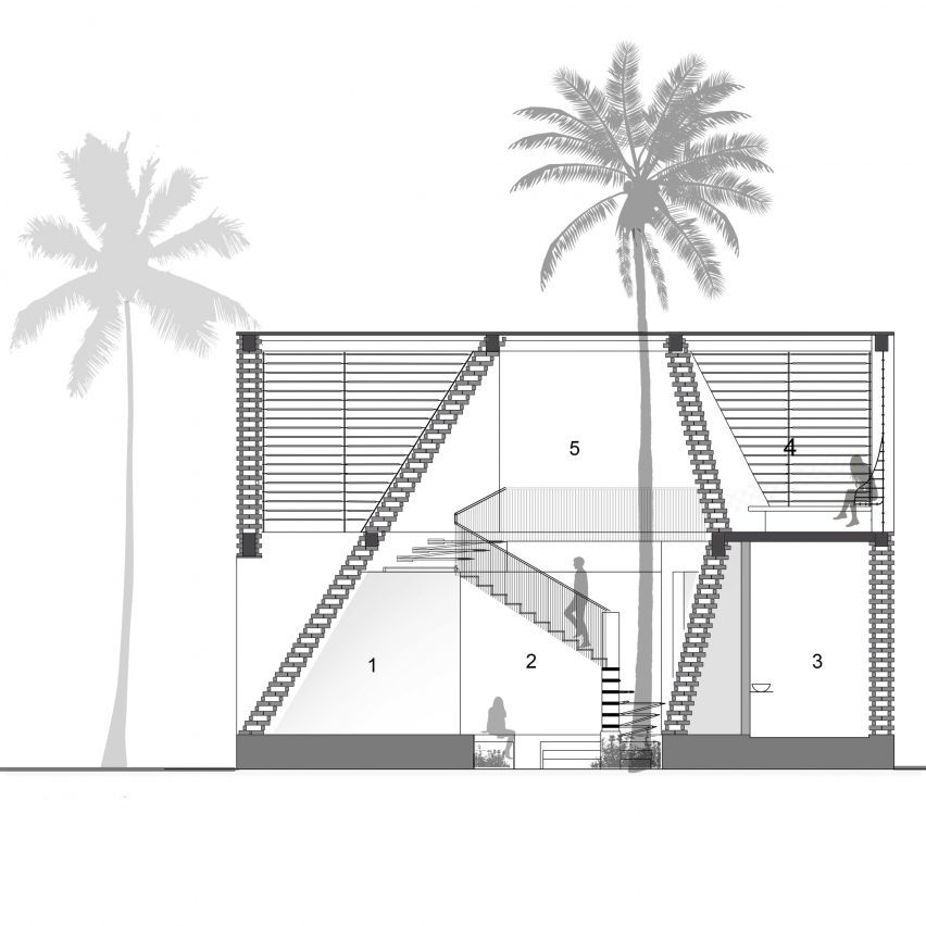 section drawing of Pirouette House by wallmakers