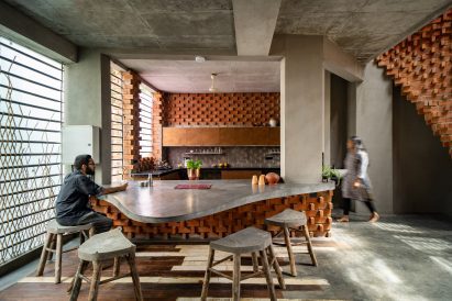Pirouette House has brick and concrete interiors