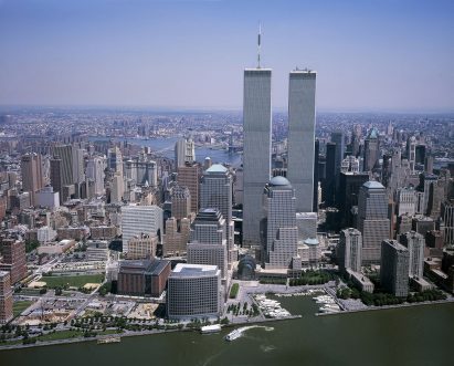 New York skyline featuring the Twin Towers