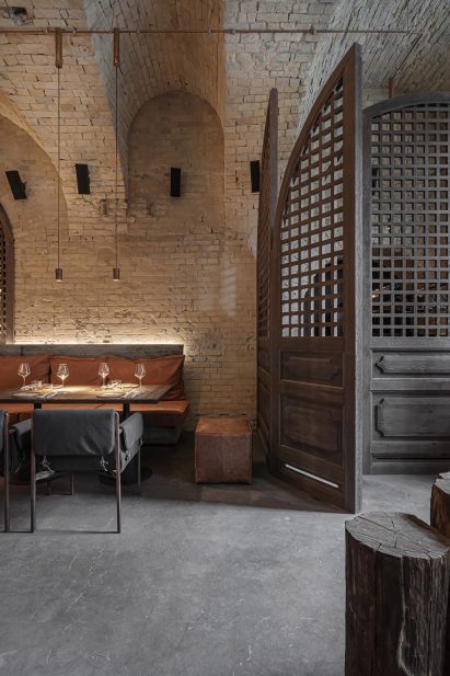 A large lattice screen divides areas at Virgin Izakaya Bar
