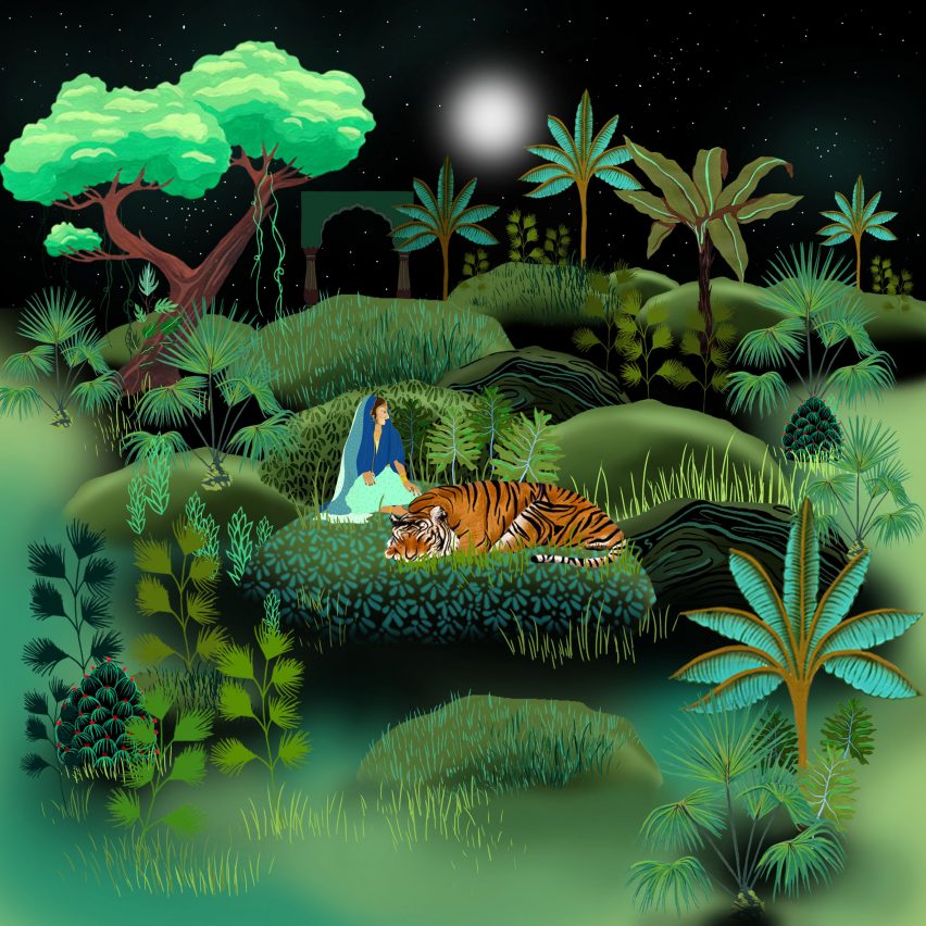 A illustration of a forest in India