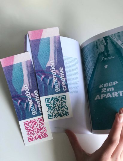 A photograph of a book called Generation Creative