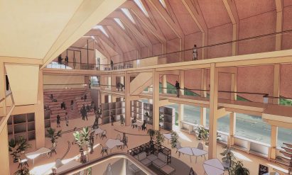 An illustration of a community hub in Kings Cross