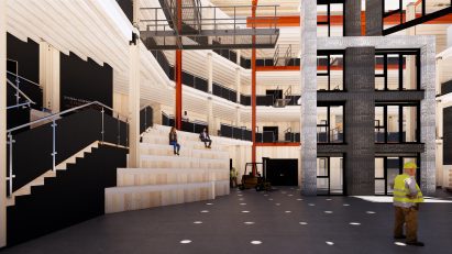 An illustration of a construction skills centre