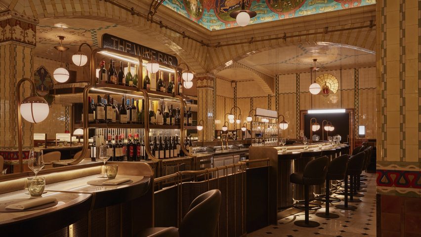 Wine bar at Harrods with Lighting Design International