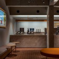 Coffee shop with concrete walls