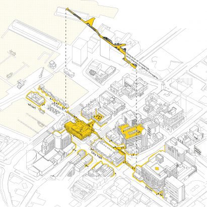 An image of an urban walk and home for dementia patients